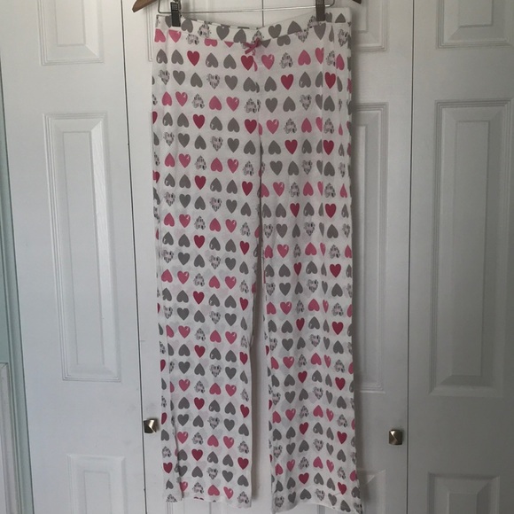Elle Breast Cancer Awareness Hearts Pajama Pants Size M - Picture 3 of 9